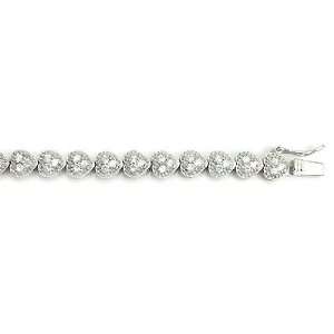 Sterling Silver Tennis Bracelet with Impressive Interconnecting Hearts 