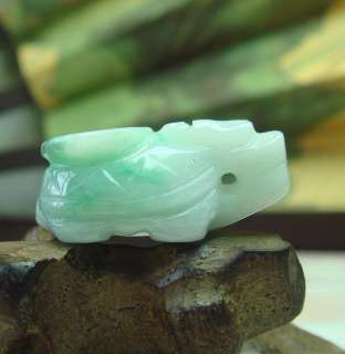 100% Natural Green A Jade Jadeite Dragon Turtle Pendant Necklace 