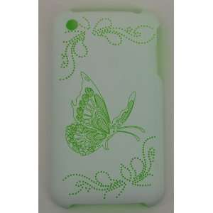 KingCase iPhone 3G & 3GS   Hard Case Cover   Butterfly Window (White 
