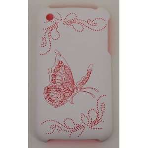 KingCase iPhone 3G & 3GS   Hard Case Cover   Butterfly Window (White 