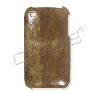  Apple iPhone 3G / 3GS   Leather design BROWN   Hard Case 