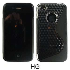   Iphone 4 4S Hard Shell Skin Trans Back with Black Boarder Protection