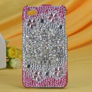 iPhone 4S Snowflake Premium 3D Diamond Cover Case Pink Silver 4S/4 