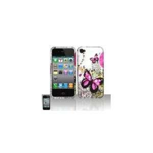  iPhone 4 Rubberized Butterflies Design Cover Case 