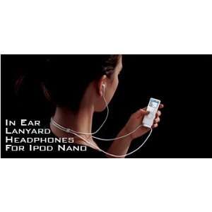  In Ear Lanyard Headphones for Apple Ipod Nano White 