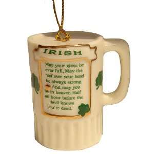 Porcelain Irish Blessing Beer Mug Christmas Ornament 