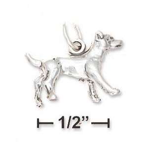  Sterling Silver 3d Antiqued Jack Russell Terrier Dog Charm 