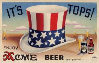 Acme Beer,Tin Litho Sign,1940s,Vintage,16 x 23,Excellent Condtion 