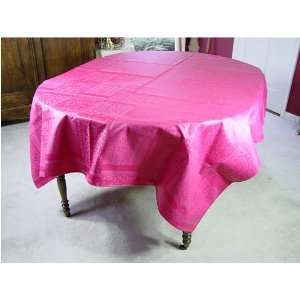  Carmagnole Tone on Tone Coated Pink French Tablecloth 65 