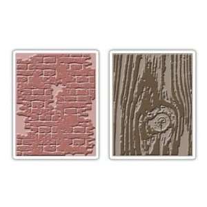  Sizzix Texture Fades Embossing Folders 2 pack   Brick and 