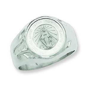  Sterling Silver Miraculous Medal Ring, Size 6 Jewelry