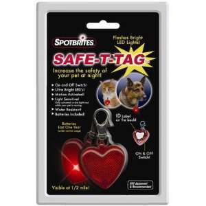  Spotbrights Safe T Tag Heart Shape Led Id Tag Carded: Pet 