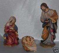 NEW Nativity Scene Jesus Mary Joseph 13cm Lepi wood  
