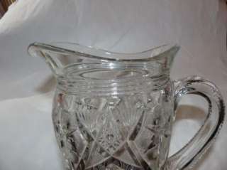 Early Pressed Pattern Glass Pitcher Tumbler Set Water 7  