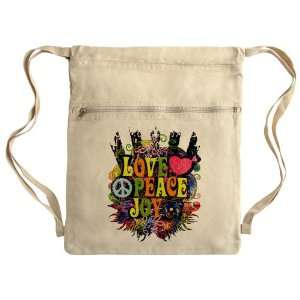  Messenger Bag Sack Pack Khaki Love Peace Joy Peace Symbol 