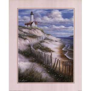  Lighthouse with Deserted Beach   Poster by T.C. Chiu 