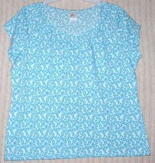 NWT WOMENS PLUS JUST MY SIZE BLUE 2X SHIRT/TOP  