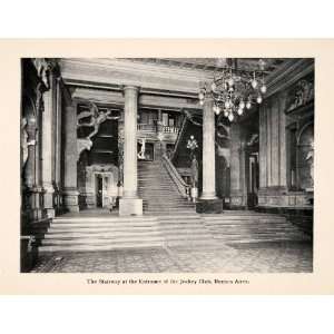 1913 Print Stairway Entrance Jockey club Buenos aires Argentina South 