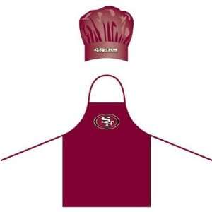  San Francisco 49ers NFL Barbeque Apron and Chefs Hat 