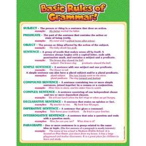  Rules Of Grammar Word Wall Chart: Office Products