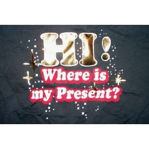   Where Is My Present? Christmas Top Sz Small Jrs. NWT 