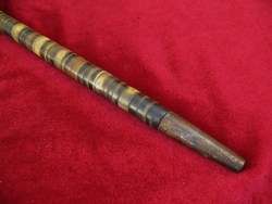 Antique 19TH Century Stacked Horn & Iron Cane Walking Stick  