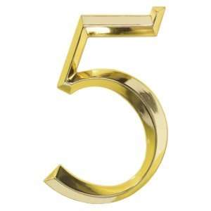  Classic Six Inch Brass House Number 5 Patio, Lawn 