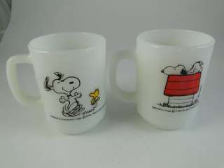 Vintage United Syndicate Snoopy Peanuts Woodstock Fire King Coffee Mug 