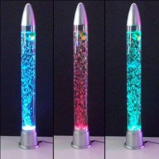 LED Illuminated Bubbling Rocket Water Lamp (Multicolor) (33H x 5W x 