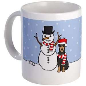  Doberman Pinscher Winter Pets Mug by CafePress: Kitchen 
