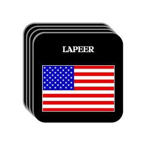  US Flag   Lapeer, Michigan (MI) Set of 4 Mini Mousepad 