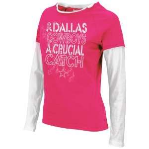   Breast Cancer Awareness Laced Up Layered T Shirt