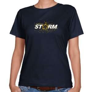 AFL Tampa Bay Storm Ladies Navy Blue Scribble Sketch Classic Fit T 
