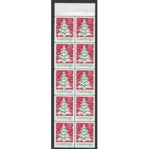 CHRISTMAS TREE ~ GREETINGS #2516 Booklet Pane of 10 x 25¢ US Postage 