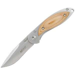 M Tech Folding Knife Pocket Light Wood Plain Sports 