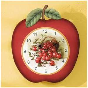  Country Apples Wooden Wall Clock CT 35320: Home & Kitchen