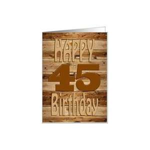    45th Birthday, Carved wood for a handyman Card Toys & Games
