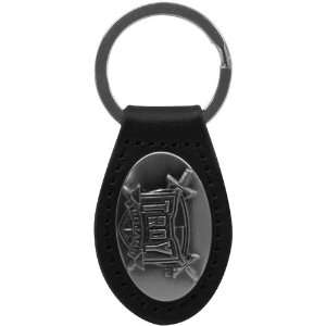  NCAA Troy University Trojans Black Concho Leather Keychain 