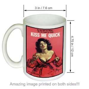 Kiss Me Quick Vintage Pulp Novel Cover Art Retro COFFEE 