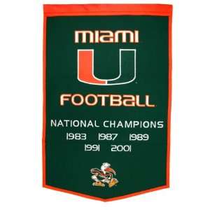  NCAA Miami Hurricanes Dynasty Banner: Sports & Outdoors