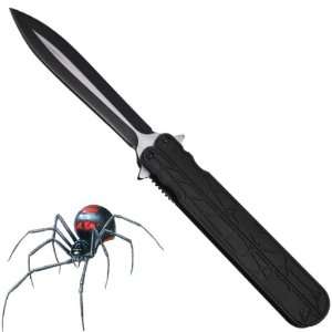  9 Black Widow Spider  Super Action Folding Knife: Sports 
