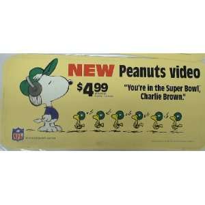 Shell Gas / Nfl Peanuts Snoopy & Woodstock Promotional 12x30 Vintage 