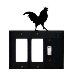  Rooster   Double GFI and Switch Electric Cover