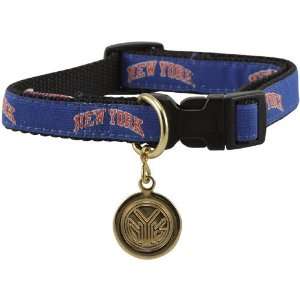  New York Knicks Ribbon Pet Collar w/ I.D. Tag   Royal Blue 
