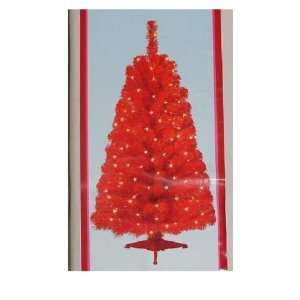  4 FT RED PRE LIT CHRISTMAS TREE AND STAND LIGHTS NEW 