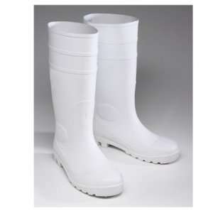  White PVC Boots Size 9