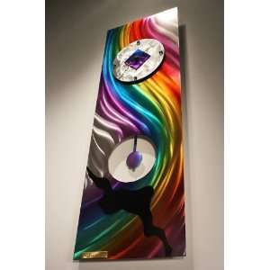  Rainbow Art Wall Clock: Home & Kitchen
