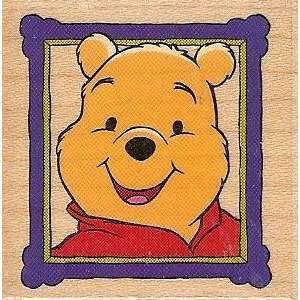   Pooh Picture Frame Wood Mounted Rubber Stamp Arts, Crafts & Sewing