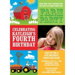 3 Squares Farm Photo Birthday Invitations: Health 