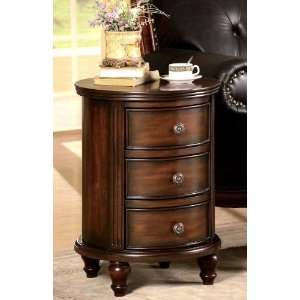  Round Wood Cabinet in Walnut By Coaster Furniture 